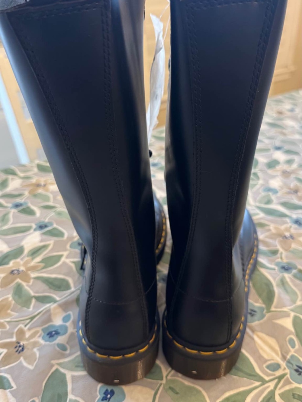 Unisex Dr. Martens 10-Eye Black Leather Combat Boots - Picture 3 of 5